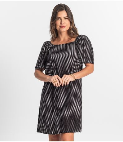 Vestido Feminino Estampado Select Preto