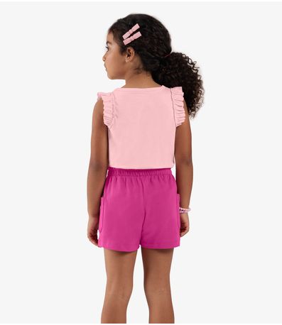 Shorts Infantil Moletinho Basic Rovi Kids Rosa