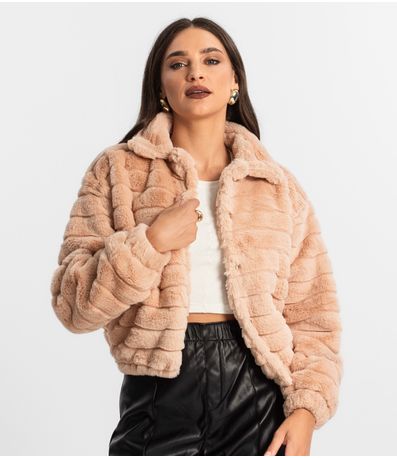 Casaco de Pelo Feminino Endless Rosa