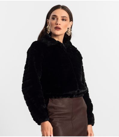 Casaco de Pelo Feminino Endless Preto