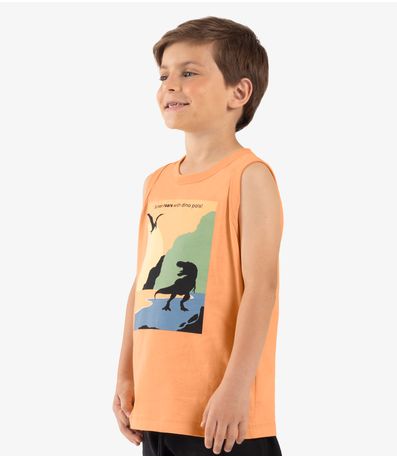 Machão Infantil Meia Malha Rovi Kids Laranja