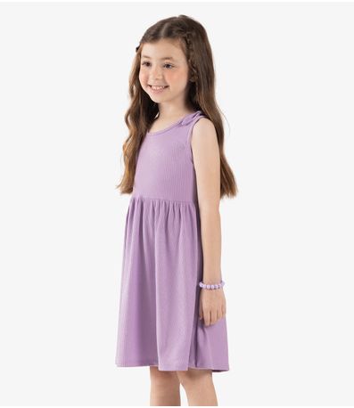 Vestido Infantil Canelado Lurex Rovi Kids Roxo
