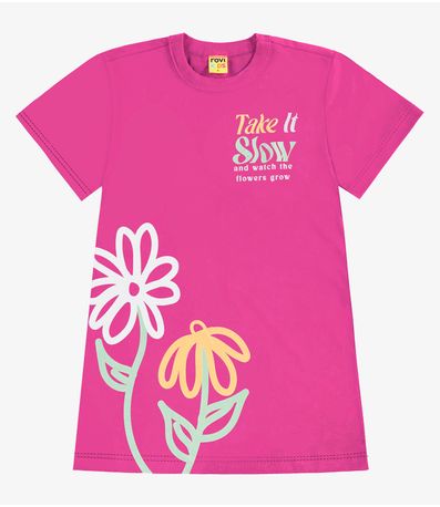 Vestido Infantil Meia Malha Rovi Kids Rosa