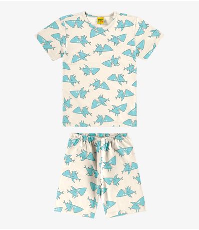 Pijama Infantil Masculino Meia Malha Rovi Kids Bege