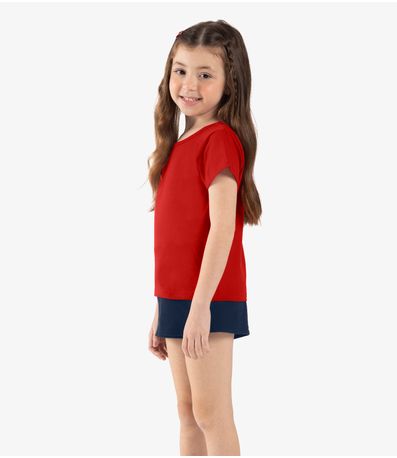 Shorts Básico Infantil Feminino Rovitex Kids Azul