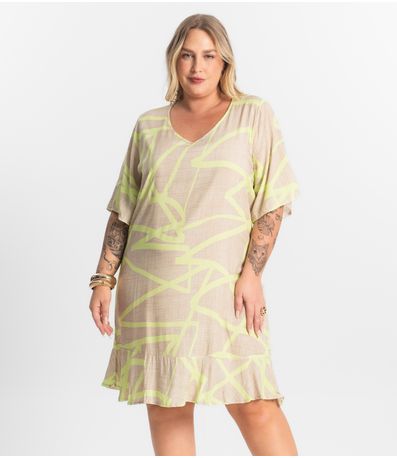 Vestido Curto Secret Glam Bege