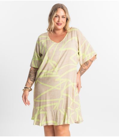Vestido Curto Secret Glam Bege