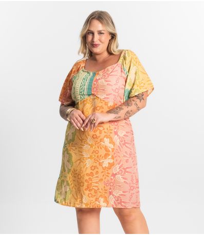 Vestido Curto Ciganinha Secret Glam Amarelo