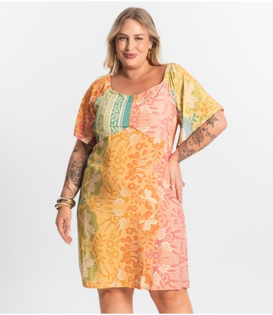 Vestido Curto Ciganinha Secret Glam Amarelo