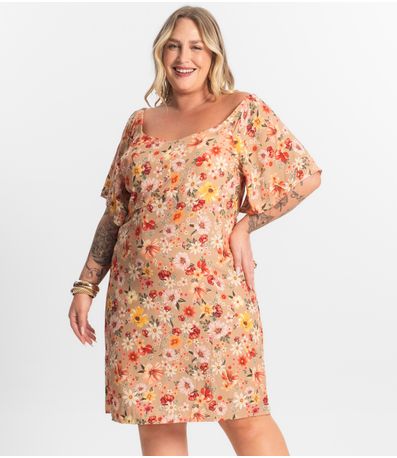 Vestido Curto Ciganinha Secret Glam Marrom