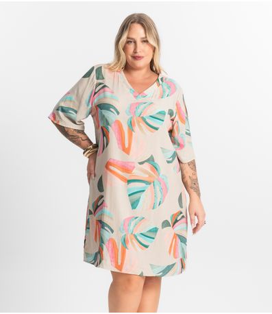 Vestido Curto Secret Glam Bege