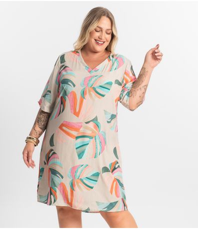 Vestido Curto Secret Glam Bege