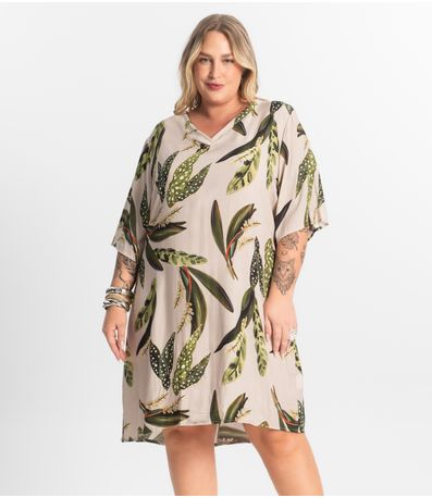 Vestido Curto Secret Glam Bege
