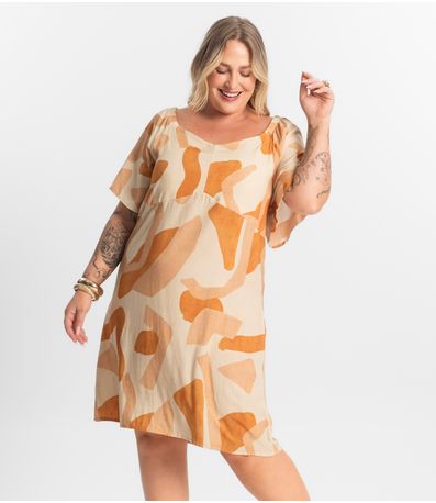 Vestido Curto Ciganinha Secret Glam Bege
