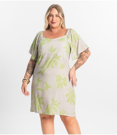 Vestido Curto Ciganinha Secret Glam Bege