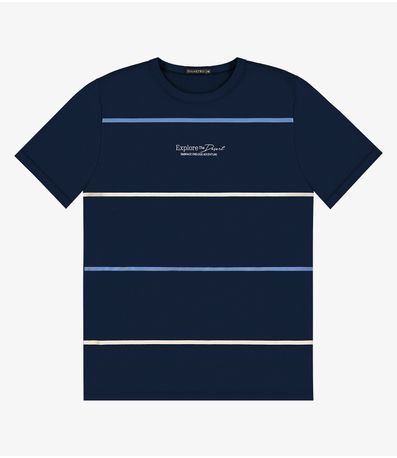 Camiseta Masculina em Meia Malha Diametro Azul