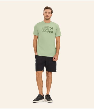 Camiseta Masculina em Meia Malha Diametro Verde