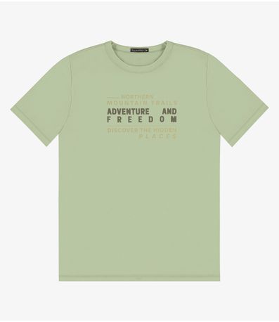 Camiseta Masculina em Meia Malha Diametro Verde