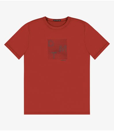 Camiseta Masculina em Meia Malha Diametro Vermelho