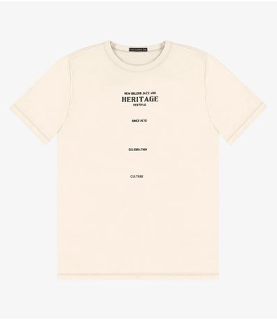Camiseta Masculina em Meia Malha Diametro Bege