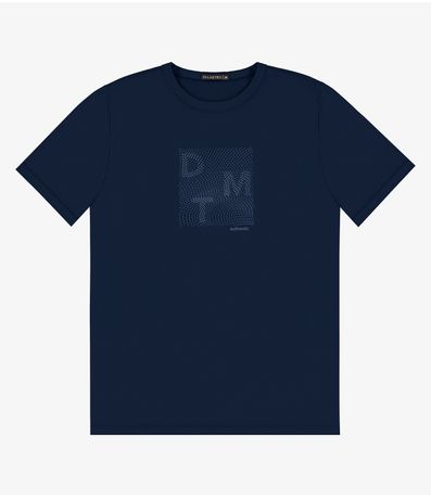 Camiseta Masculina em Meia Malha Diametro Azul