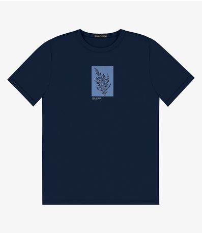 Camiseta Masculina em Meia Malha Diametro Azul