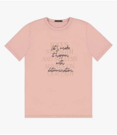 Camiseta Masculina em Meia Malha Diametro Rosa