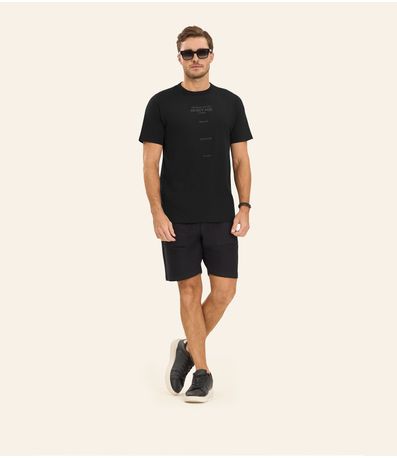 Camiseta Masculina em Meia Malha Diametro Preto