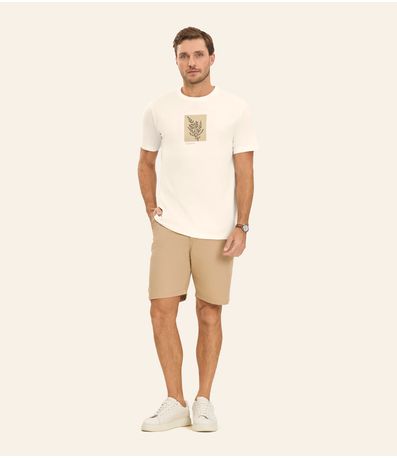 Camiseta Masculina em Meia Malha Diametro Bege