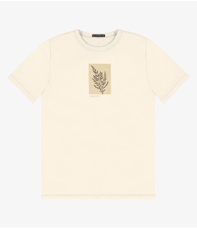 Camiseta Masculina em Meia Malha Diametro Bege