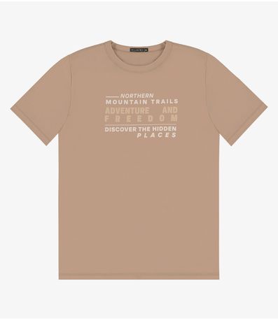 Camiseta Masculina em Meia Malha Diametro Marrom