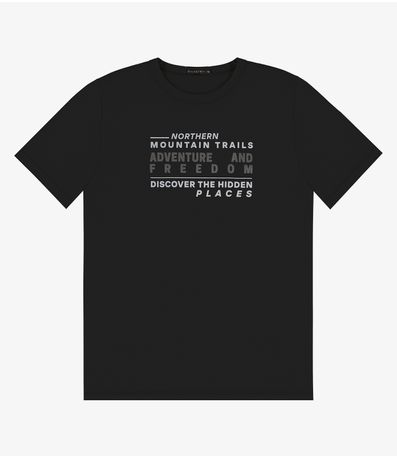 Camiseta Masculina em Meia Malha Diametro Preto