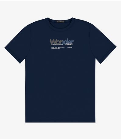 Camiseta Masculina em Meia Malha Diametro Azul