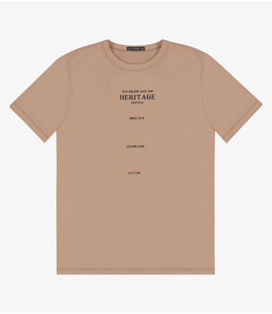 Camiseta Masculina em Meia Malha Diametro Marrom