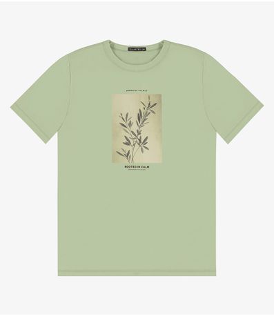 Camiseta Masculina em Meia Malha Diametro Verde