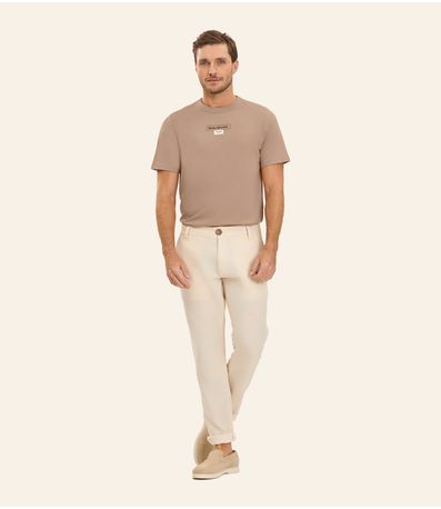 Camiseta Masculina em Meia Malha Diametro Marrom