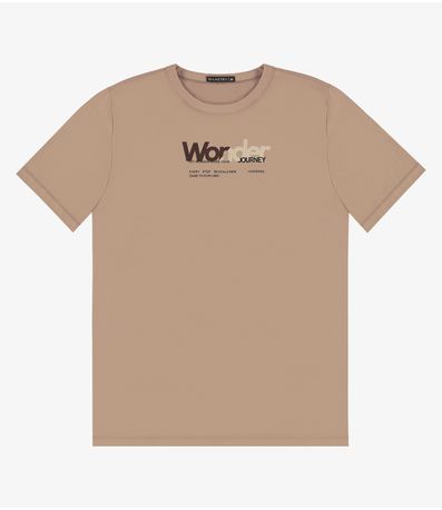 Camiseta Masculina em Meia Malha Diametro Marrom