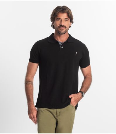 Polo Masculina Básica Diametro Preto