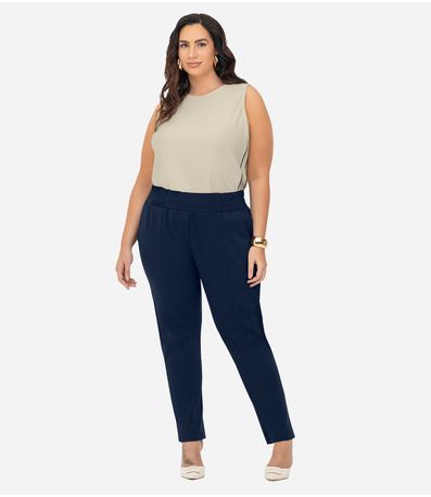 Calça Plus Size Secret Glam Azul