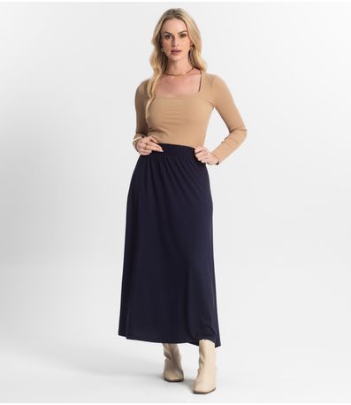 Saia Midi Feminina Select Azul