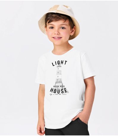 Conjunto Menina Camiseta Com Bermuda Trick Nick Branco
