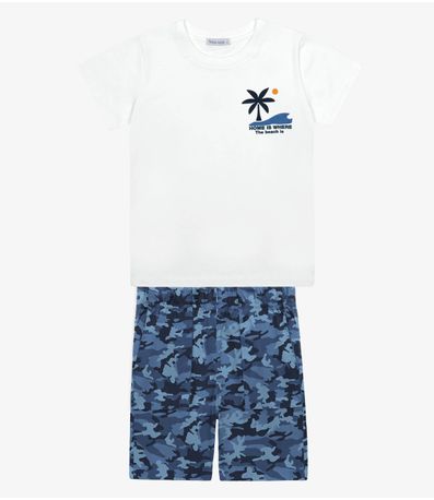 Conjunto Infantil Camiseta Com Bermuda Trick Nick Branco