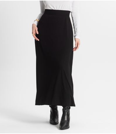 Saia Midi Feminina Select Preto