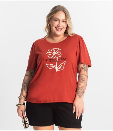 Blusa Feminina Manga Curta Secret Glam Laranja