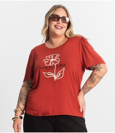Blusa Feminina Manga Curta Secret Glam Laranja