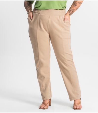Calça Plus Size Secret Glam Marrom