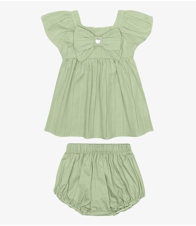 Conjunto Infantil Bata Com Calcinha Trick Nick Verde