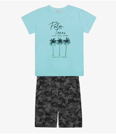 Conjunto Infantil Camiseta Com Bermuda Trick Nick Azul