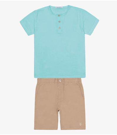 Conjunto Infantil Camisa Com Bermuda Trick Nick Azul