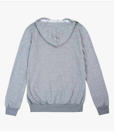 Jaqueta Feminina Plus Size De Moletom RechSul Cinza